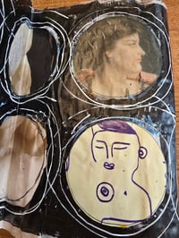 Image 3 of Handmade mixed media fold-out journal, two sided artist booklet