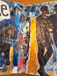 Image 6 of Handmade mixed media fold-out journal, two sided artist booklet