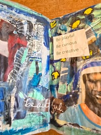 Image 7 of Handmade mixed media fold-out journal, two sided artist booklet