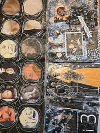 Image 5 of Handmade mixed media fold-out journal, two sided artist booklet