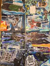 Image 8 of Handmade mixed media fold-out journal, two sided artist booklet