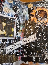 Image 4 of Handmade mixed media fold-out journal, two sided artist booklet