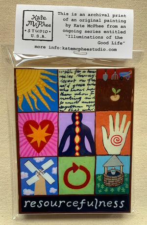 Image of Sustainability- illumination series print on wooden plaque-- regular size