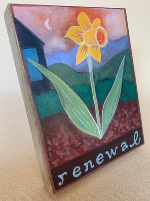 Image of Sustainability- illumination series print on wooden plaque-- regular size