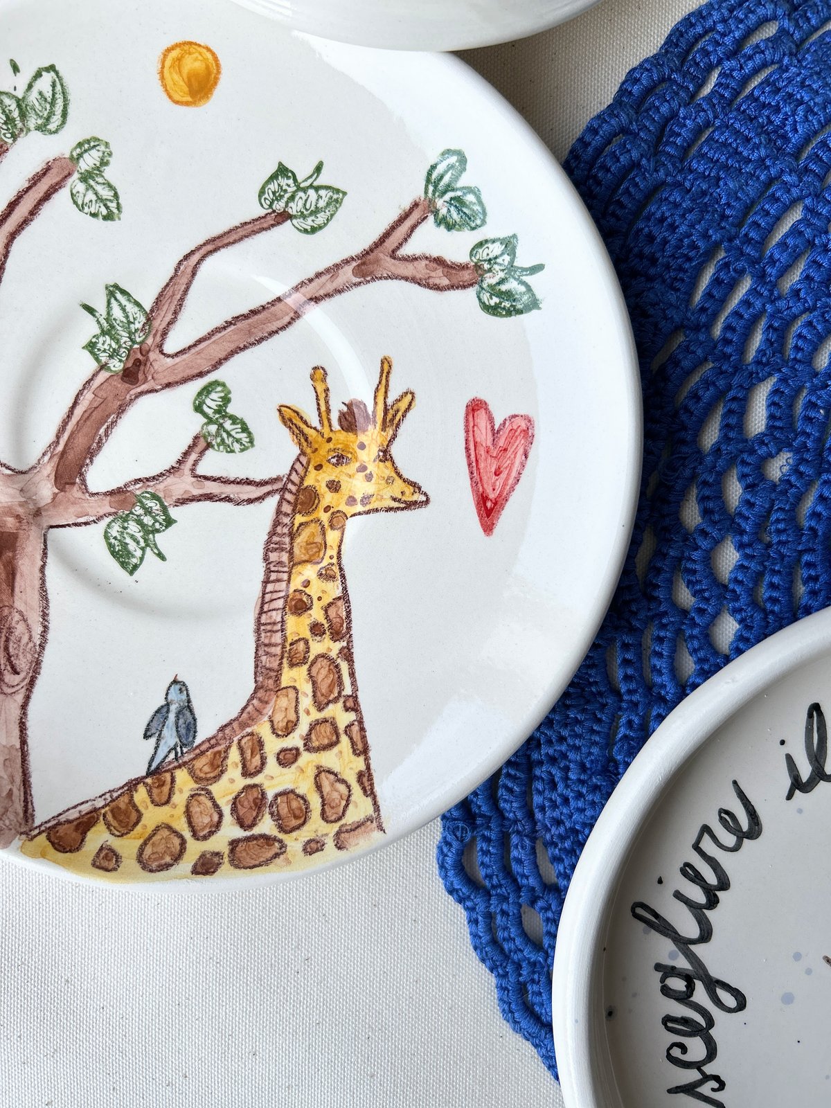 SET VASSOIO CUORE + 2 TAZZE CAFFELLATTE + 2 PORTATOVAGLIOLI