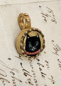 Image 2 of Tiny Black Cat Pendant 