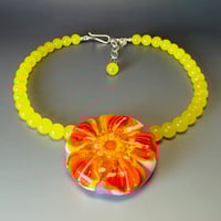 Image 1 of Blooming Beauty One of a Kind Art Glass Necklace. Ready to Ship.
