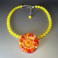 Image 2 of Blooming Beauty One of a Kind Art Glass Necklace. Ready to Ship.