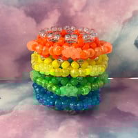 Retro Neon Glow in the Dark Kandi Cuff Bracelet