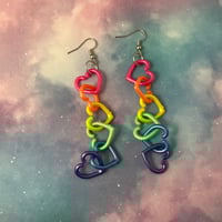 Image 1 of Pearl Linked Kandi Decora Dangle Earrings