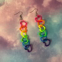 Image 3 of Neon Linked Kandi Decora Dangle Earrings