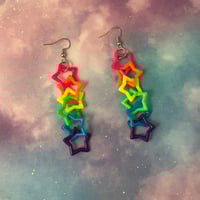 Image 1 of Neon Linked Kandi Decora Dangle Earrings