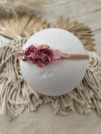 Image 2 of Photo prop | Newborn headband for photoshoot | fuchsia flowers
