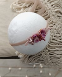 Image 3 of Photo prop | Newborn headband for photoshoot | fuchsia flowers