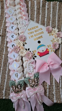 Image 2 of Pearl Lei w/2 money butterflies & Cap Topper Bundle 