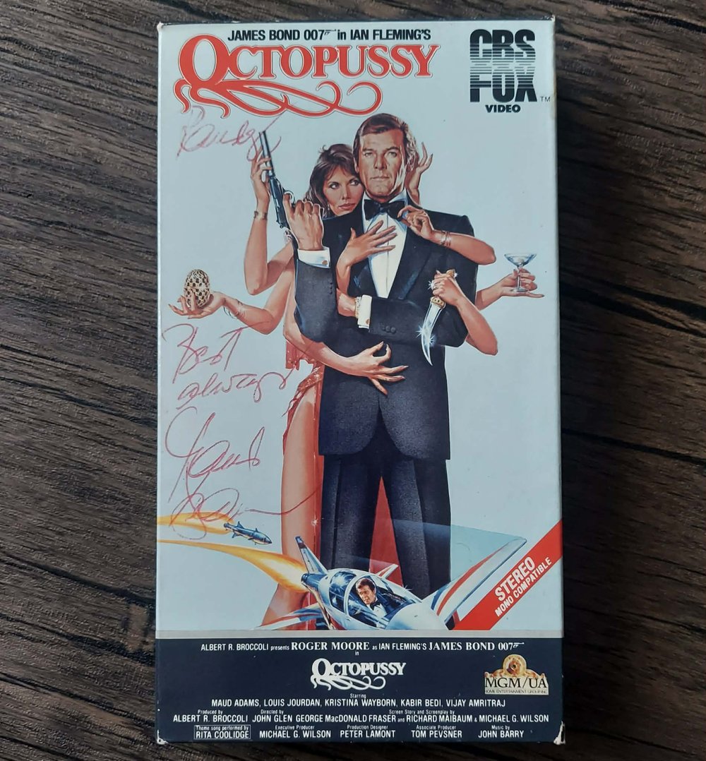 Octopussy (James Bond) VHS - SIGNED by Maud Adams