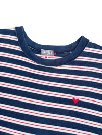Image 2 of Kapital Heart Embroidered Striped Tee - L
