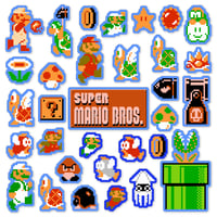 Image 1 of Super Mario Bros. Sticker/Magnet Sets (32 Pieces) 