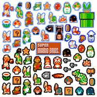 Image 1 of Super Mario Bros. Sticker/Magnet Sets (68 Pieces)
