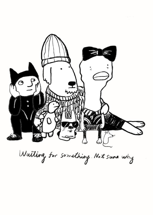 Image of ‘Waiting for something not sure what ‘ Unisex Garment-Dyed Heavyweight T-Shirt