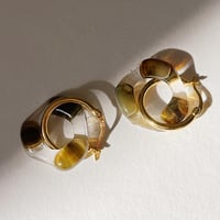 Marbled Brown Glass Earrings