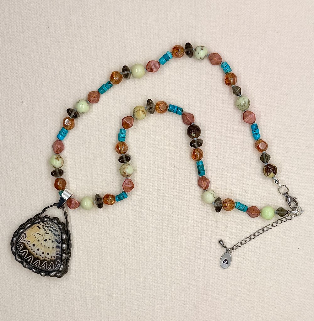 Image of Butterfly Wing Stained Glass Pendant 1/6