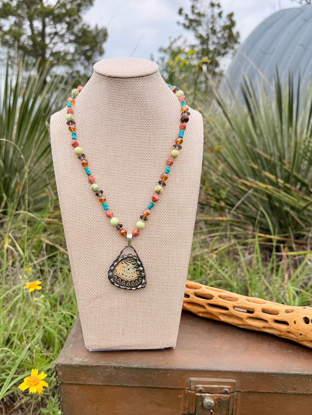 Image of Butterfly Wing Stained Glass Pendant 1/6