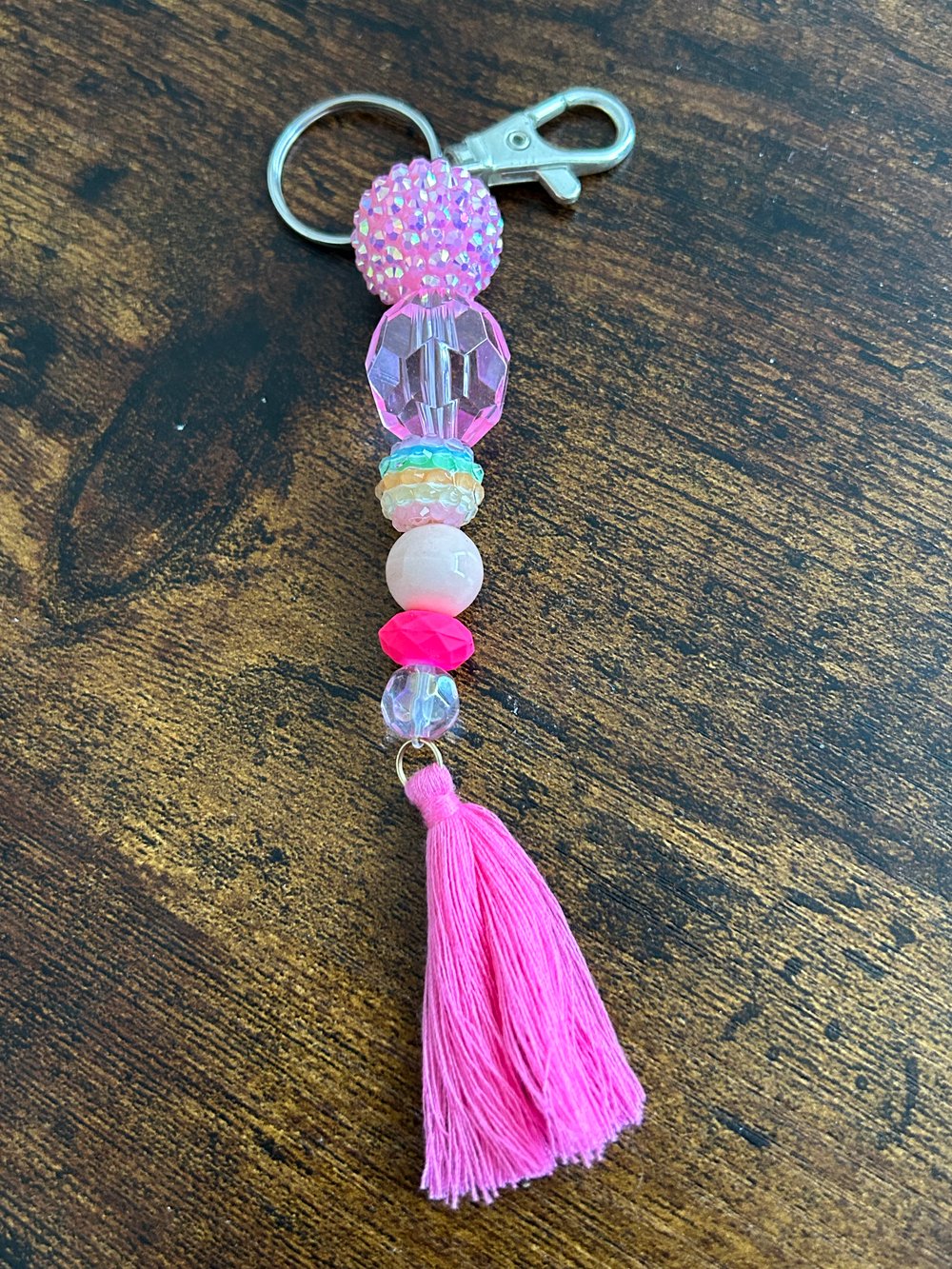 Image of Pink variety keyring