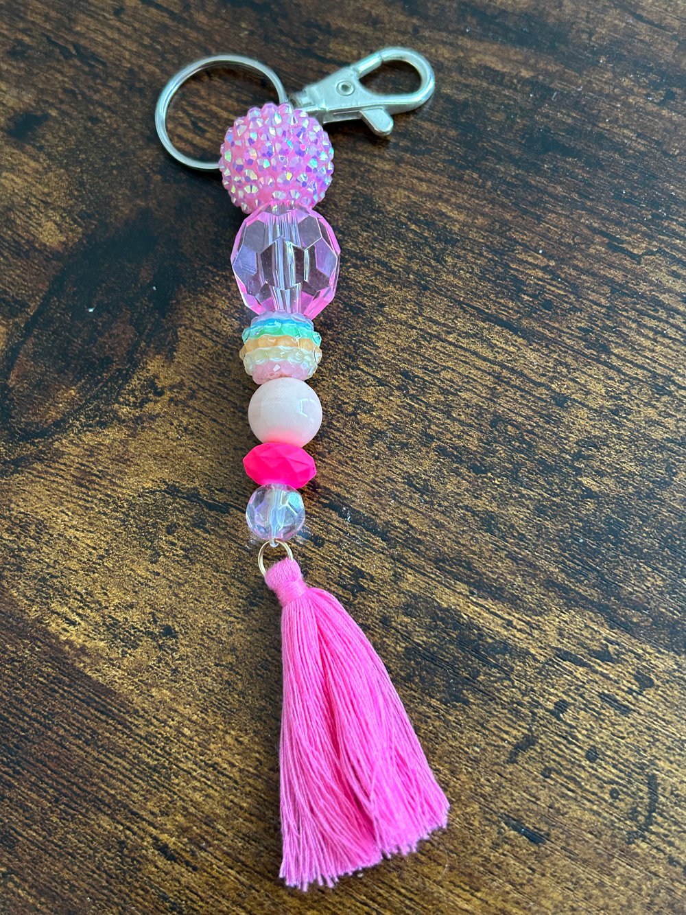 Image of Pink variety keyring