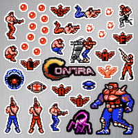 Image 2 of Contra NES Sticker/Magnet Sets (38 Pieces) 