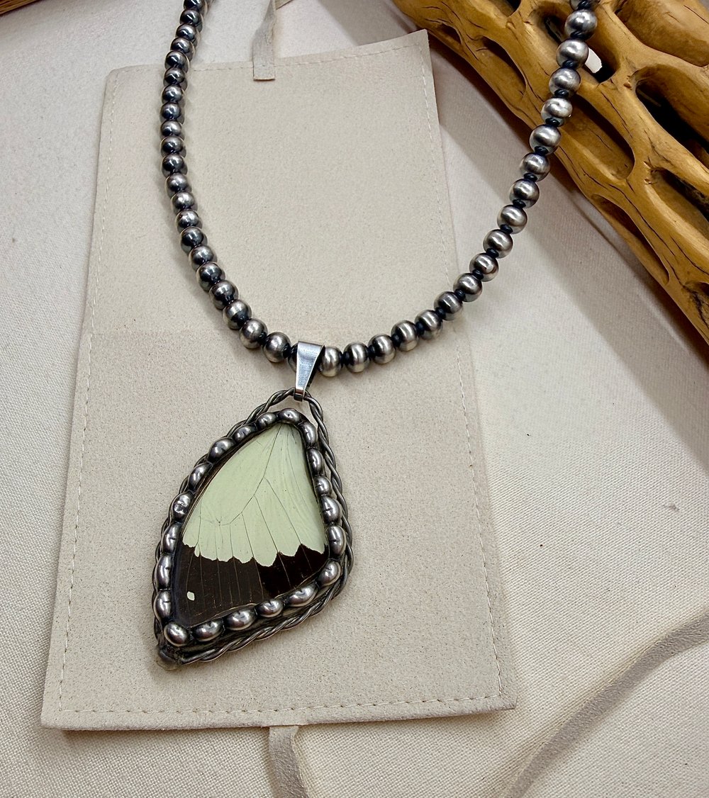 Image of Butterfly Wing Stained Glass Pendant 3/6