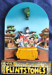 Image 1 of The Flintstones TV Series II Hand Crafted 3D Wooden Diorama Wall Décor