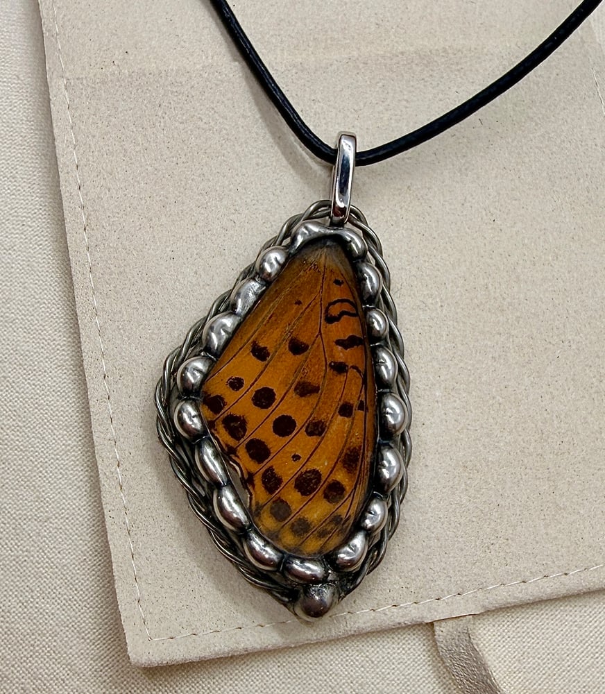 Image of  Butterfly Wing Stained Glass Pendant 4/6