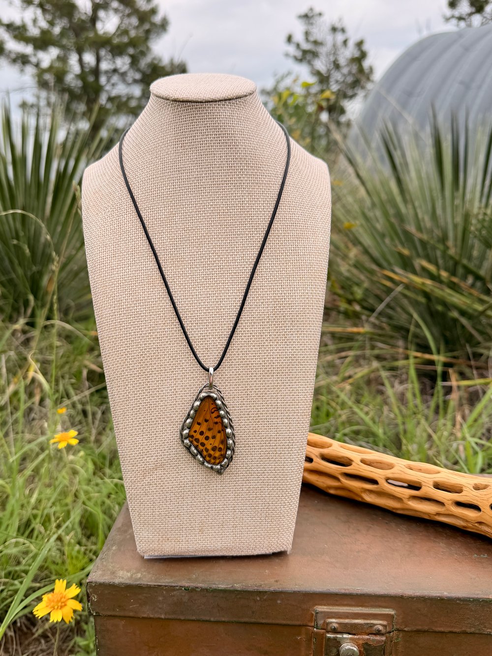 Image of  Butterfly Wing Stained Glass Pendant 4/6