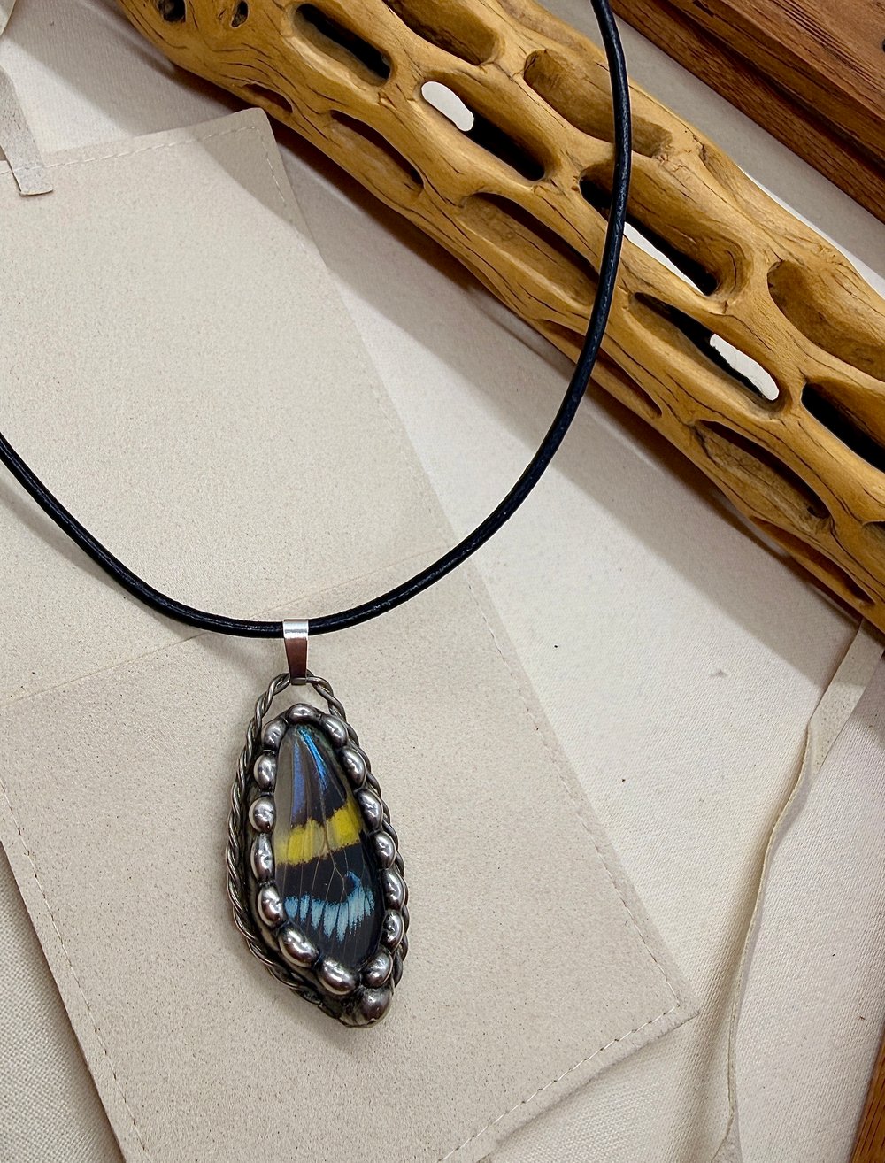 Image of Butterfly Wing Stained Glass Pendant 5/6