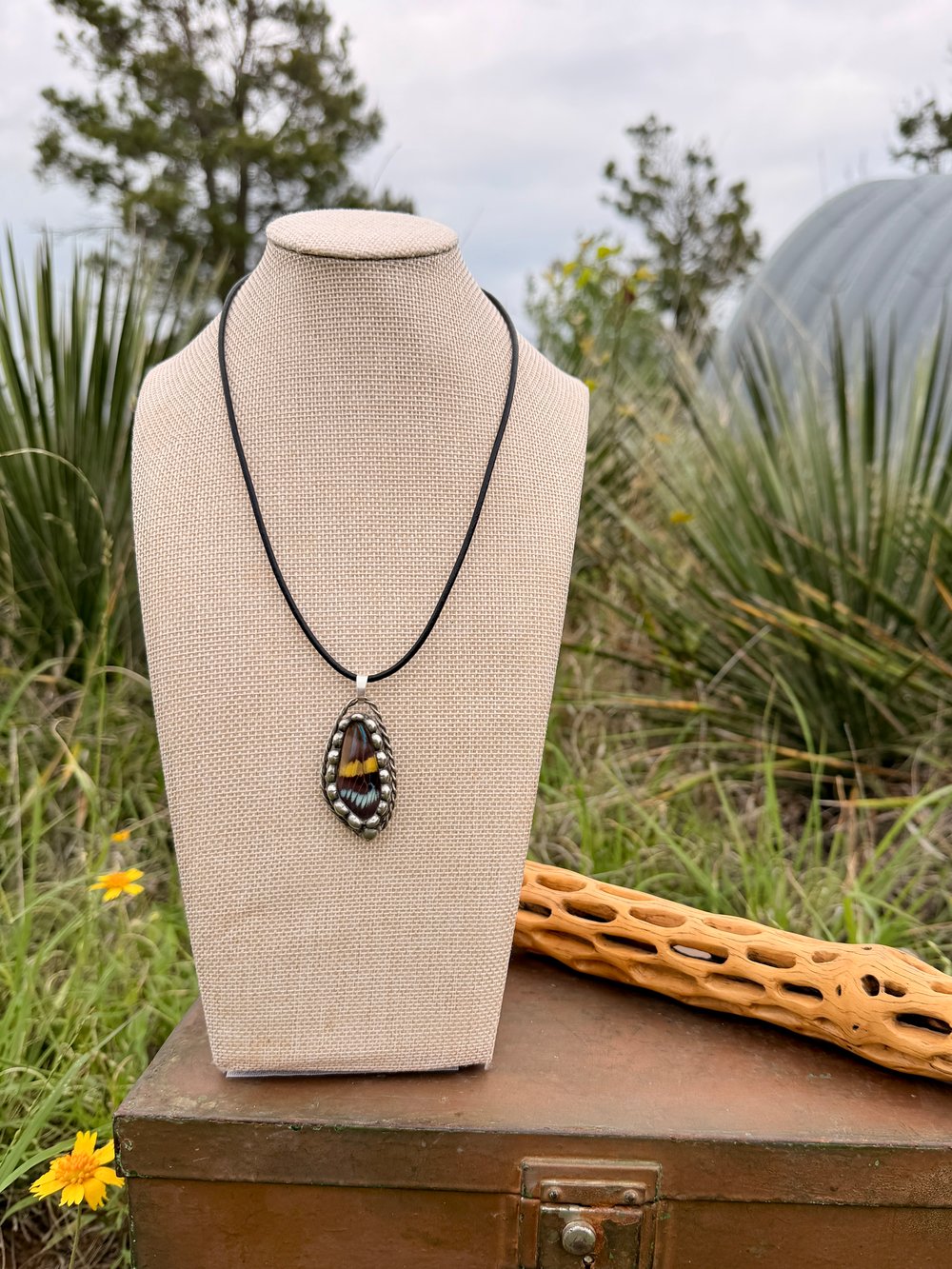 Image of Butterfly Wing Stained Glass Pendant 5/6