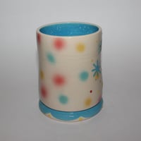 Image 3 of big polka dot airbrushed cup