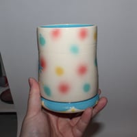 Image 5 of big polka dot airbrushed cup