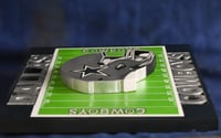 Image 8 of Dallas Cowboys Hand Crafted NFL 3D Wooden Team Helmet Wall Hanging Artwork. 