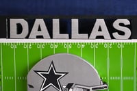 Image 11 of Dallas Cowboys Hand Crafted NFL 3D Wooden Team Helmet Wall Hanging Artwork. 