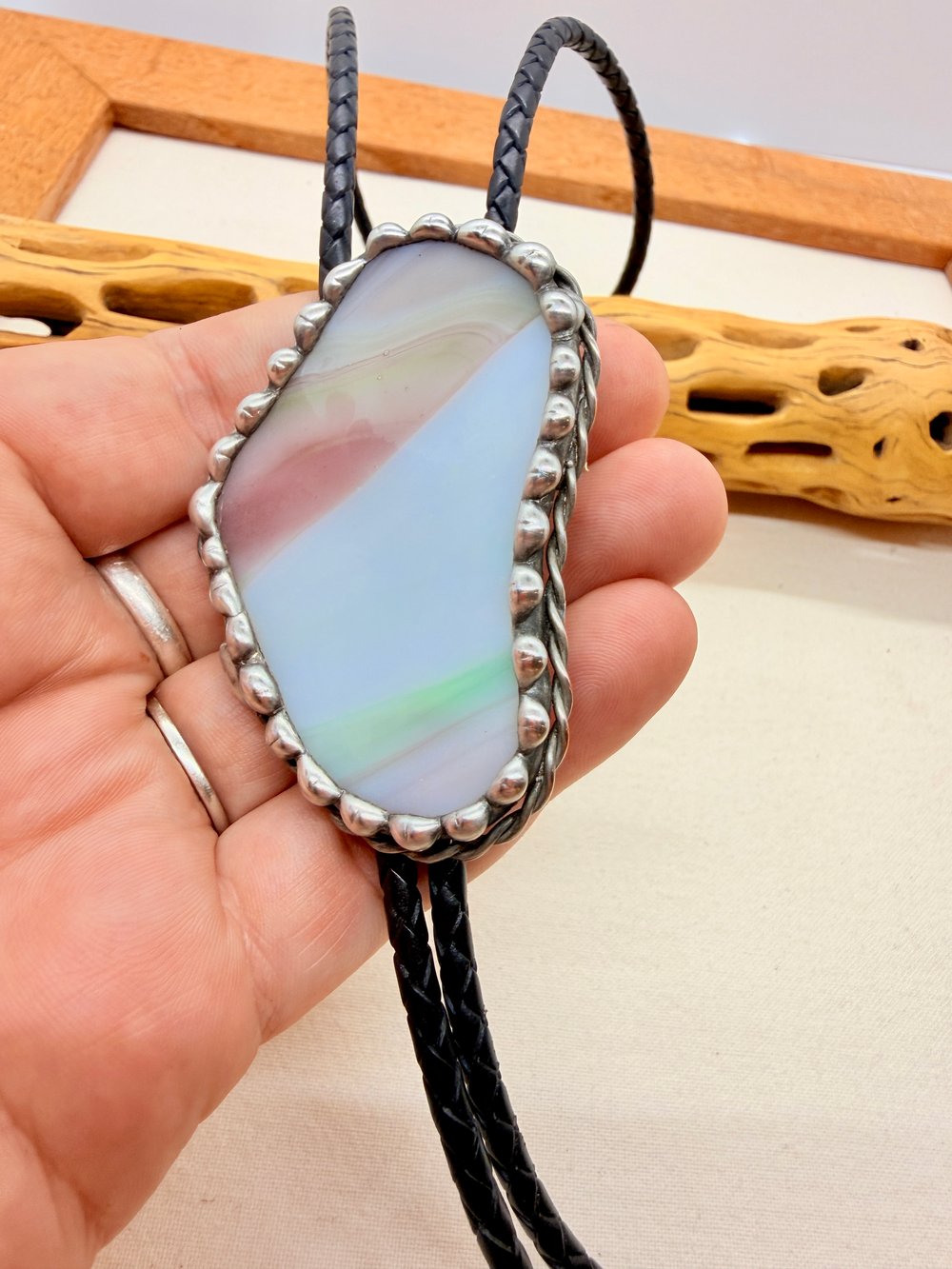 Image of Vintage Barn Glass Bolo Tie