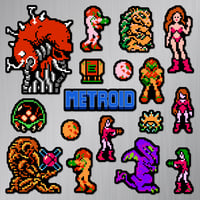 Image 2 of Metroid NES Sticker/Magnet Sets (17 Pieces) 