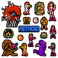 Image 1 of Metroid NES Sticker/Magnet Sets (17 Pieces) 