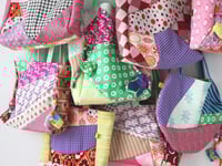 Image 5 of vintage double knit patchwork COURTNEYCOURTNEY vintage fabric tote bag mini charm totes