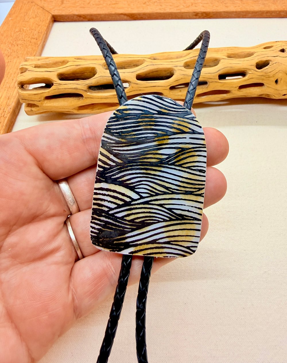 Image of Screen Printed Kiln-Fired Glass Bolo Tie