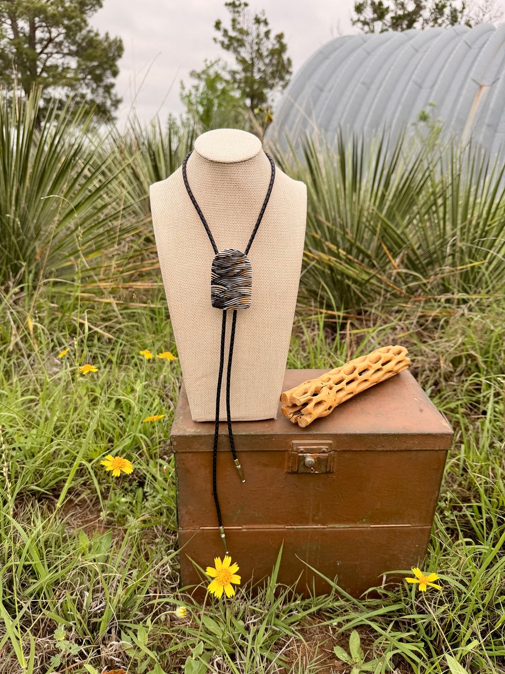Image of Screen Printed Kiln-Fired Glass Bolo Tie