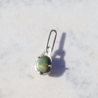 Image 2 of lucky pebble #4 (lil green with long bail)