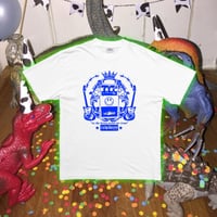 “in the delay pedal we trust” - cowboyy (white shirt)