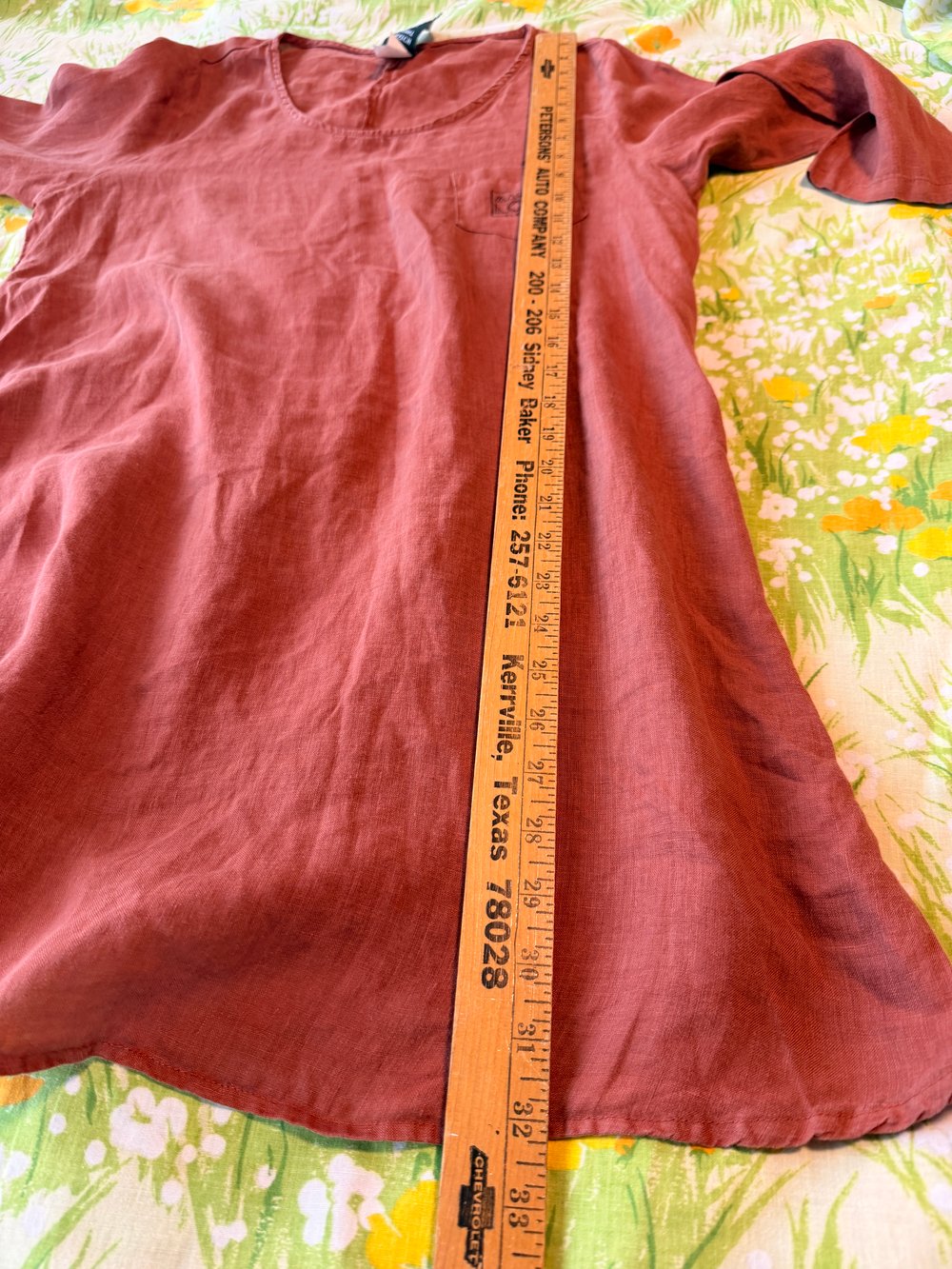 Image of Hand Stamped Linen Tunic Dress — Agave Bloom