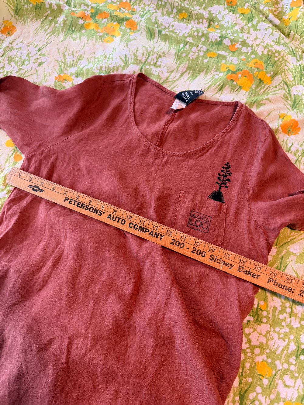Image of Hand Stamped Linen Tunic Dress — Agave Bloom